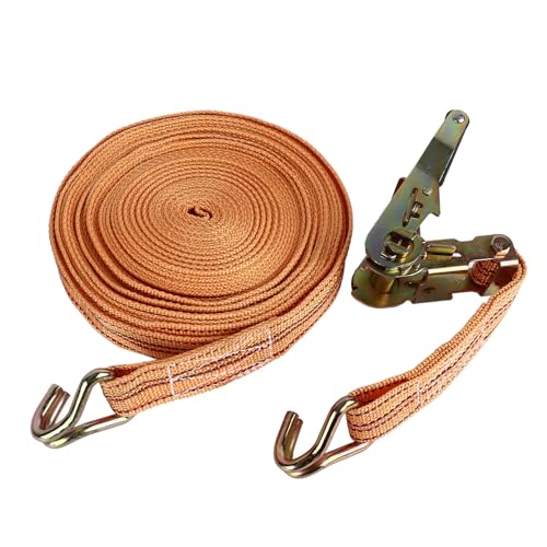 Fyearfly Correas de Trinquete de Carga 15M, Correas de Amarre para Automóvil, Ganchos de Doble Filas de Resistencia de 3 Toneladas, Tensor de Correas de Sujeción, para Agrupación de Carga