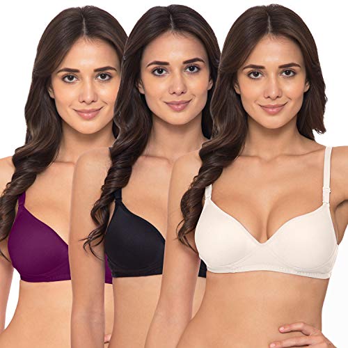Image of Komli - Heavily Padded Push-Up Bra - Cotton Rich - Balconette - 3 /4th Coverage, Seamless, Wireless, Multiway Straps - T-Shirt Bra