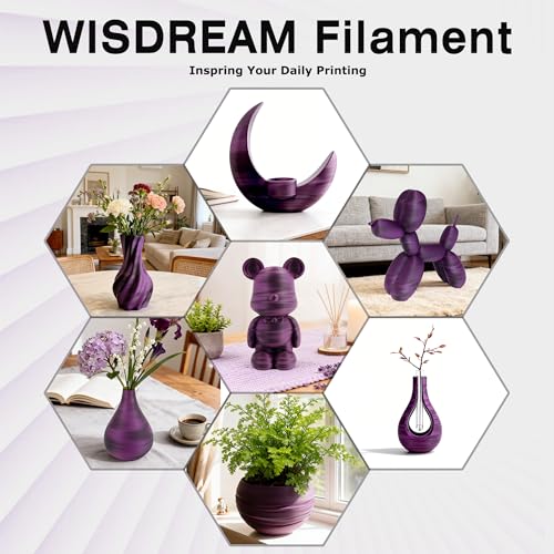 Image of PLA Float Color 3D Printer Filament, Dual-Color Flow Effect Across Smooth Surfaces,1.75mm,1kg(2.2 lbs) Best Suited for Large, Smooth-Surface Models (Purple-Black)