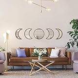 Delmach Moon Phase Mirror Set | Boho Wall Decor | Real Glass Mirrors | Wood Frame | Bohemian...
