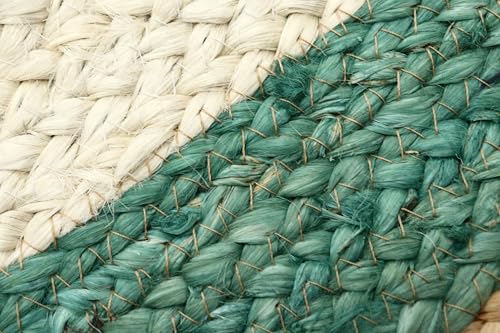 Tapis à tissage plat beige et bleu turquoise facile à nettoyer pour salon - 7