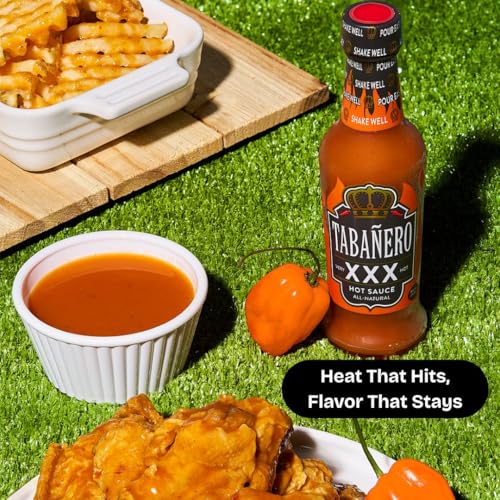 Image of Tabanero Extra Spicy XXX Hot Sauce, All Natural, 5 oz Small Glass Bottle