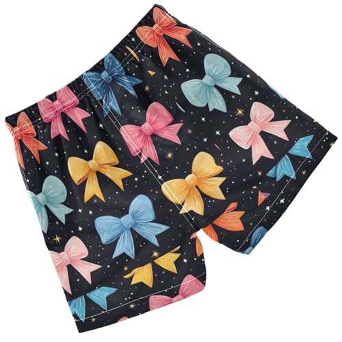 Pigsaly Boys Swim Trunks Bright Colorful Blue Pink Ribbon Bow Boys Board Shorts Swimsuit Swimwear Summer Bathing Suit S2