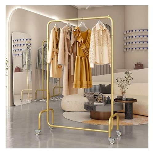 Portant à vêtements robuste doré 80x160 cm pour dressing chic et moderne