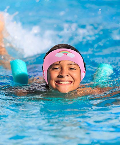 MoKo Zwemhoofdband, neopreen zwemband, oorband, waterdichte hoofdband, haarband met hoge elasticiteit en klittenbandsluiting, oorbescherming, band voor kinderen en volwassenen vanaf 10 jaar, maat L - roze - Image 8