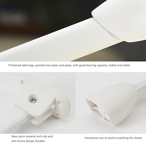 Miniatura 4 de Paquete de 4 patas plegables de 11 pulgadas, color blanco, estilo moderno, metal + nailon, forma rectangular, para escritorio de laptop, escritorio