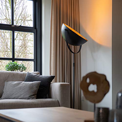 Qazqa magnax - Lampada da terra Industriale - 1 luce - L 57.6 cm - Nero - Industriale - Soggiorno I Camera da letto
