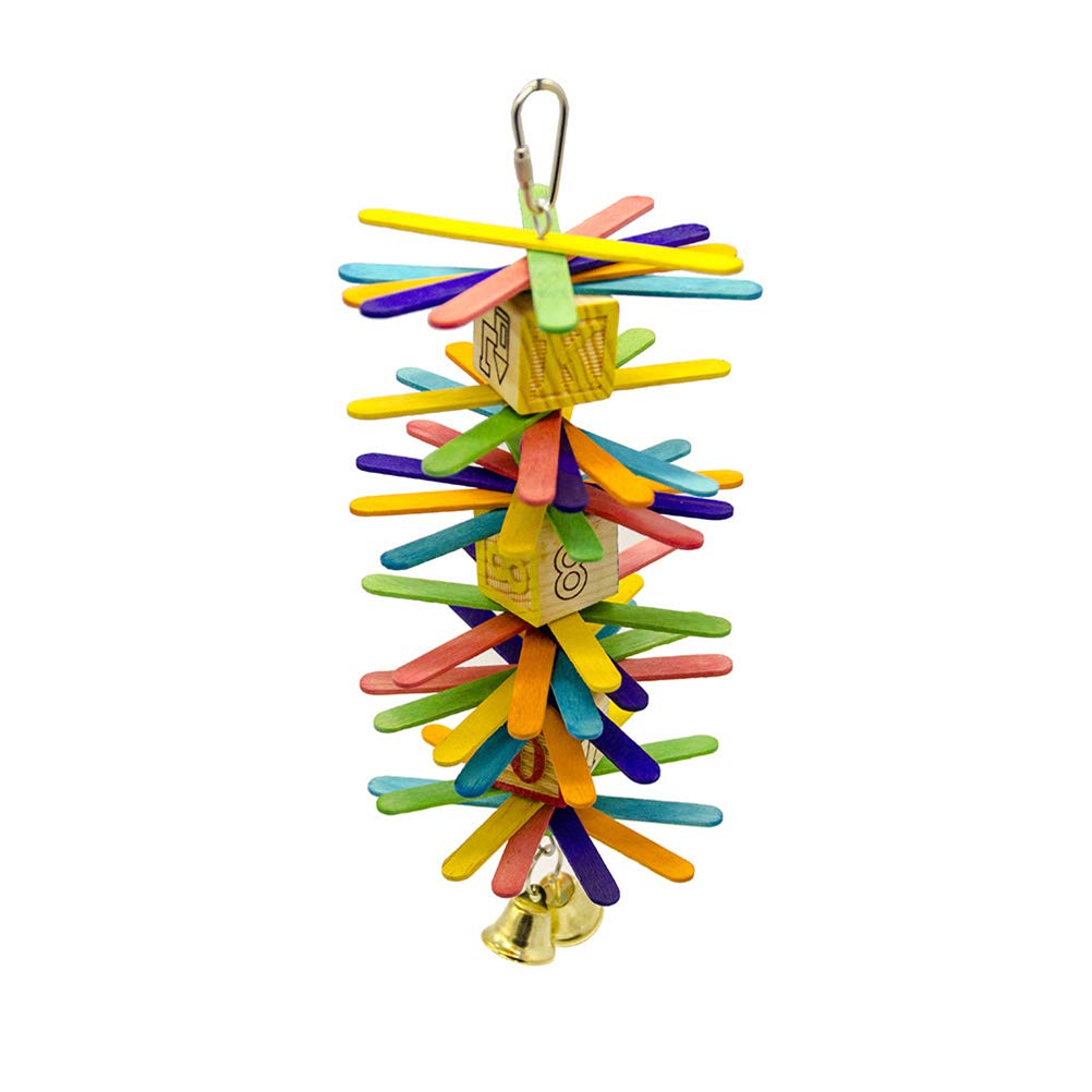 balacoo Bird Parrot Foraging Popsicle Sticks Chew Toy for Medium and Small Parrots and Birds