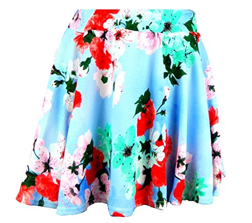 Fashion Oasis Big Girls' Designs in Crop Top/Skater Skirt Graffiti Tartan Prints 13 Years Sky Blue Skater Skirt