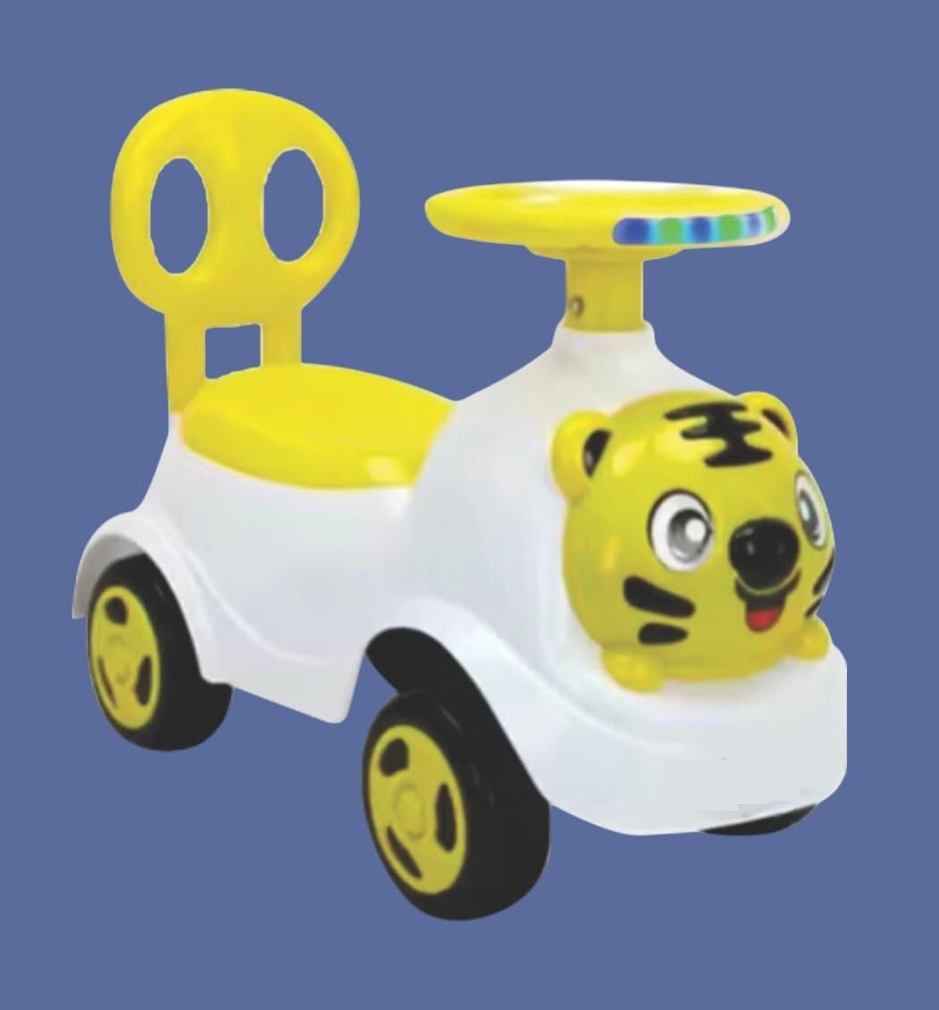 FOOTPRINT EXIM Ride on & Car for Kids with Music & Horn Steering, Push Car for Baby with Backrest, Safety Guard, Under Seat Storage & Big Wheels, Ride on for Kids (Yellow Tiger) (B0DFTLR1PB) Amazon Price History, Amazon Price Tracker