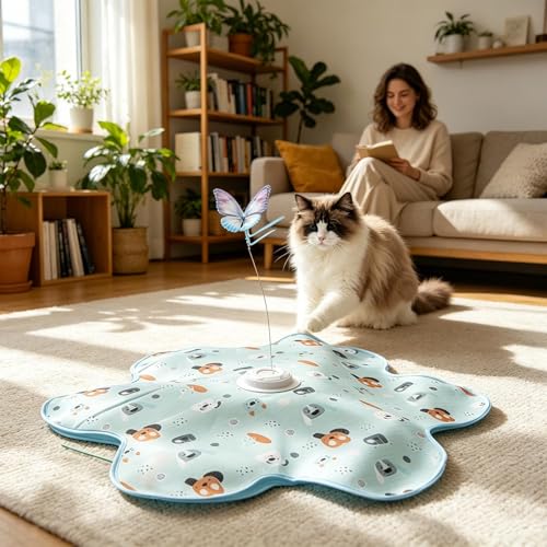 Jouet interactif pour chat papillon volant squeaky automatique exercice appartement maison - 3