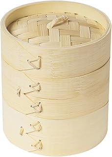 1 Set of Bamboo Steamer 3-Tier Meat Steamer Chinese Dim Sum Bamboo Food s Seafood Kitchen Mini Basket for Home Kitchen
