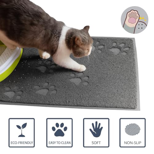 Bulk buys Cat Litter Mat. Traps Litter. Soft Non-Slip Surface. Easy to Clean. 11.5 x 15.75 in Gray Mat for Litter Box Area - Image 3