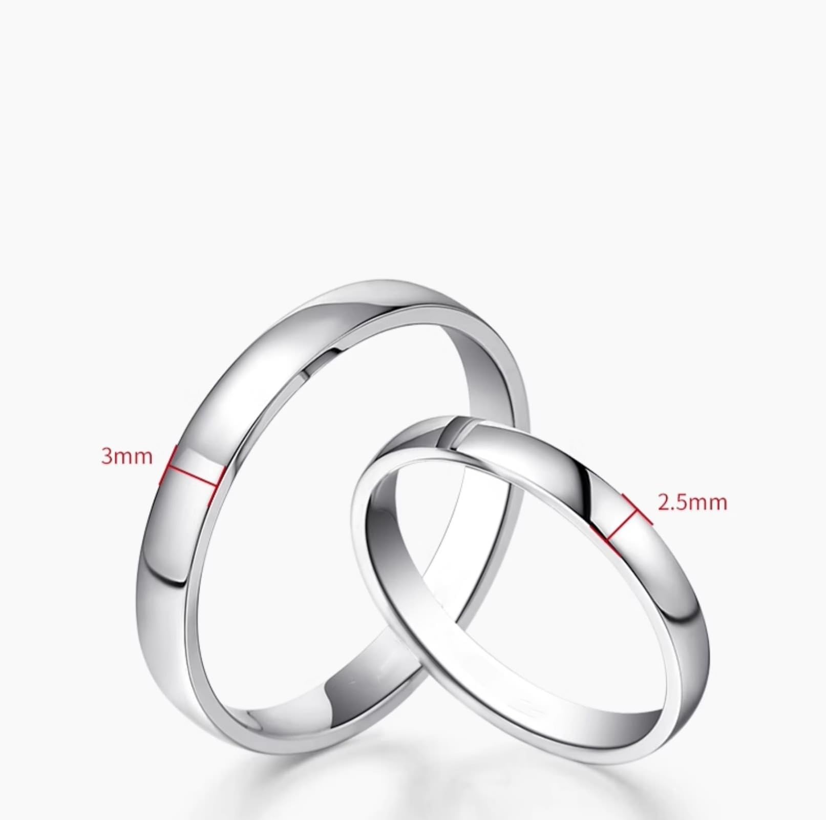 KnSam Gioiello in vero oro bianco PT950/9 K/14 K/18 K, anello di fidanzamento classico, in oro bianco 18/14/9 carati, misura 47-70