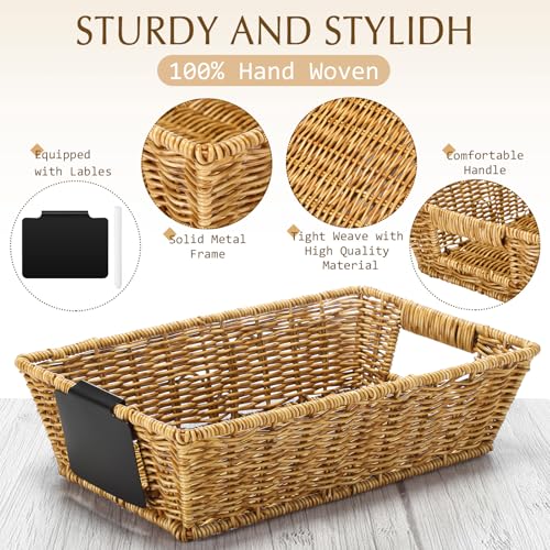Marsui-9-Pcs-Wicker-Storage-Baskets-for-Pantry-Organization-with-Handle-Labels-Handwoven-Multi-size-Brown-Small-Organizer-Baskets-Storage-Bins-Container-for-Shelves-Closet-Toilet-Christmas-Holiday