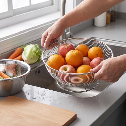 Cesta de drenaje de acero inoxidable de 22cm para evitar quemaduras 4