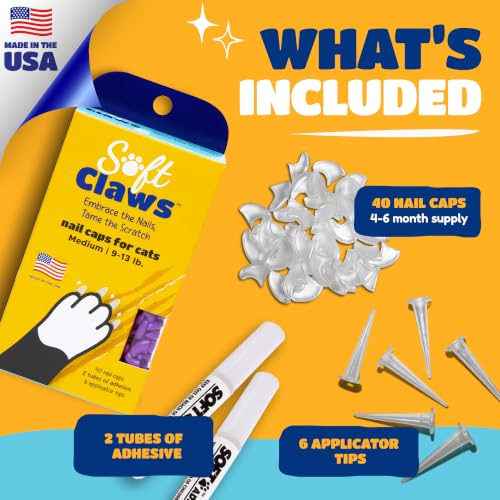 Image of Feline Soft Claws Cat Nail Caps Take-Home Kit, Medium, Purple