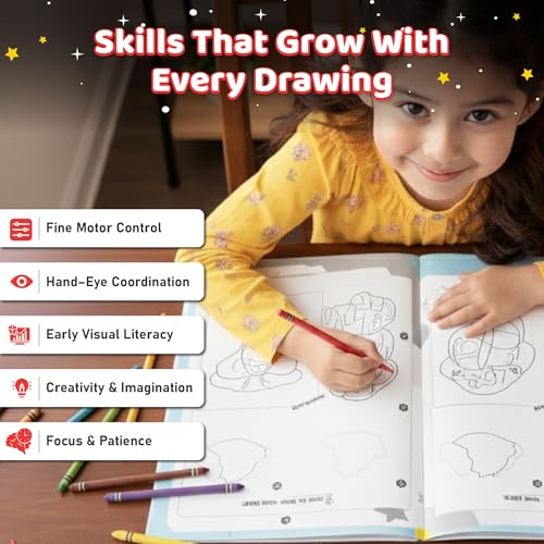 Image of How to Draw Everything You See: 365 Drawing Book For Kids 4+ Years Old | Easy Step By Step Guide For Tracing & Coloring | Fun Themes-Animals, Fruits, Vegetables, Toys | Thoughtful Gift For Children