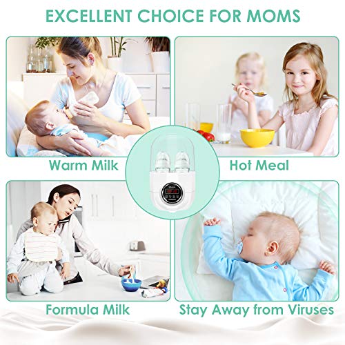Baby Bottle Warmer Dry Sterilizer Steam, EIVOTOR Electric Steam Sterili-zer with LED Display Accurate Temperature Control for Breastmilk or Formula, BPA Free