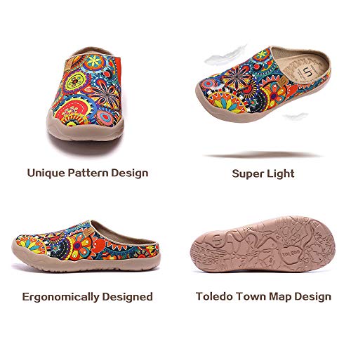 Uin Women's Travel Slipper Lightweight Home Slip Ons Walking Casual Art Painted Travel Holiday Shoes Blossom (9) #TOP7