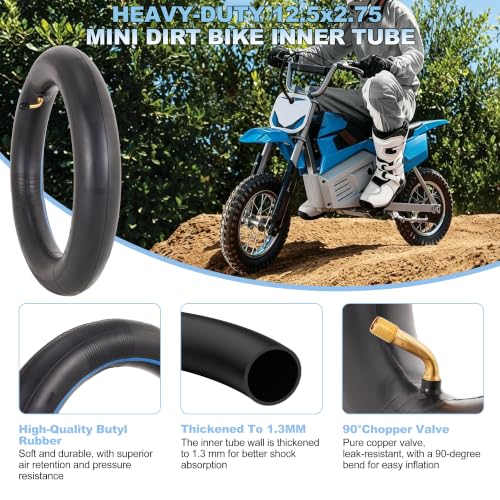 Image of 12 1 /2 x 2 3 /4 (12.5 x 2.75) Mini Dirt Bike Inner Tube 90with Repair Kit