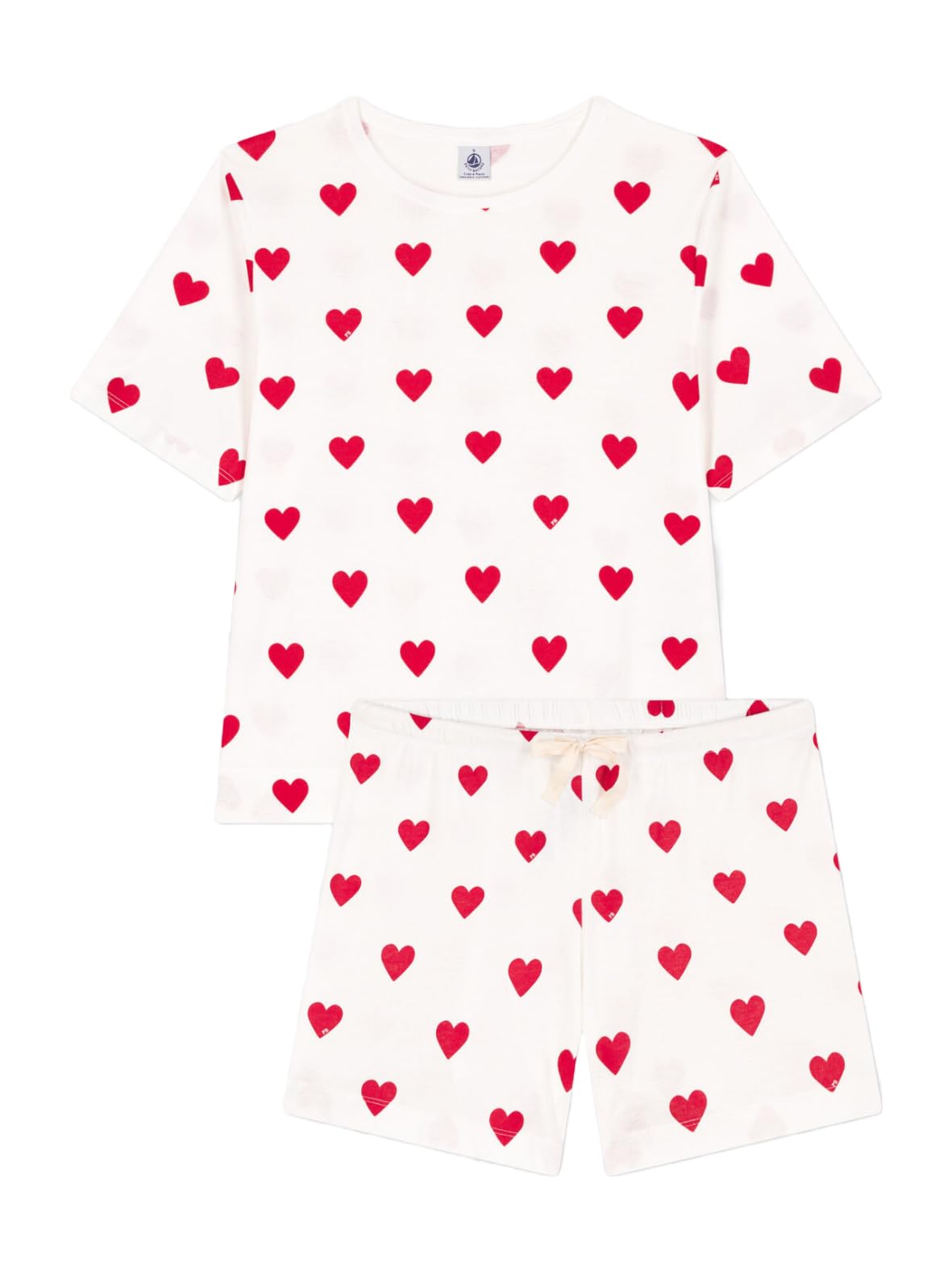 Petit Bateau WOMEN'S HEART THEMED COTTON SHORT PYJAMAS SIZES XXS-XL…