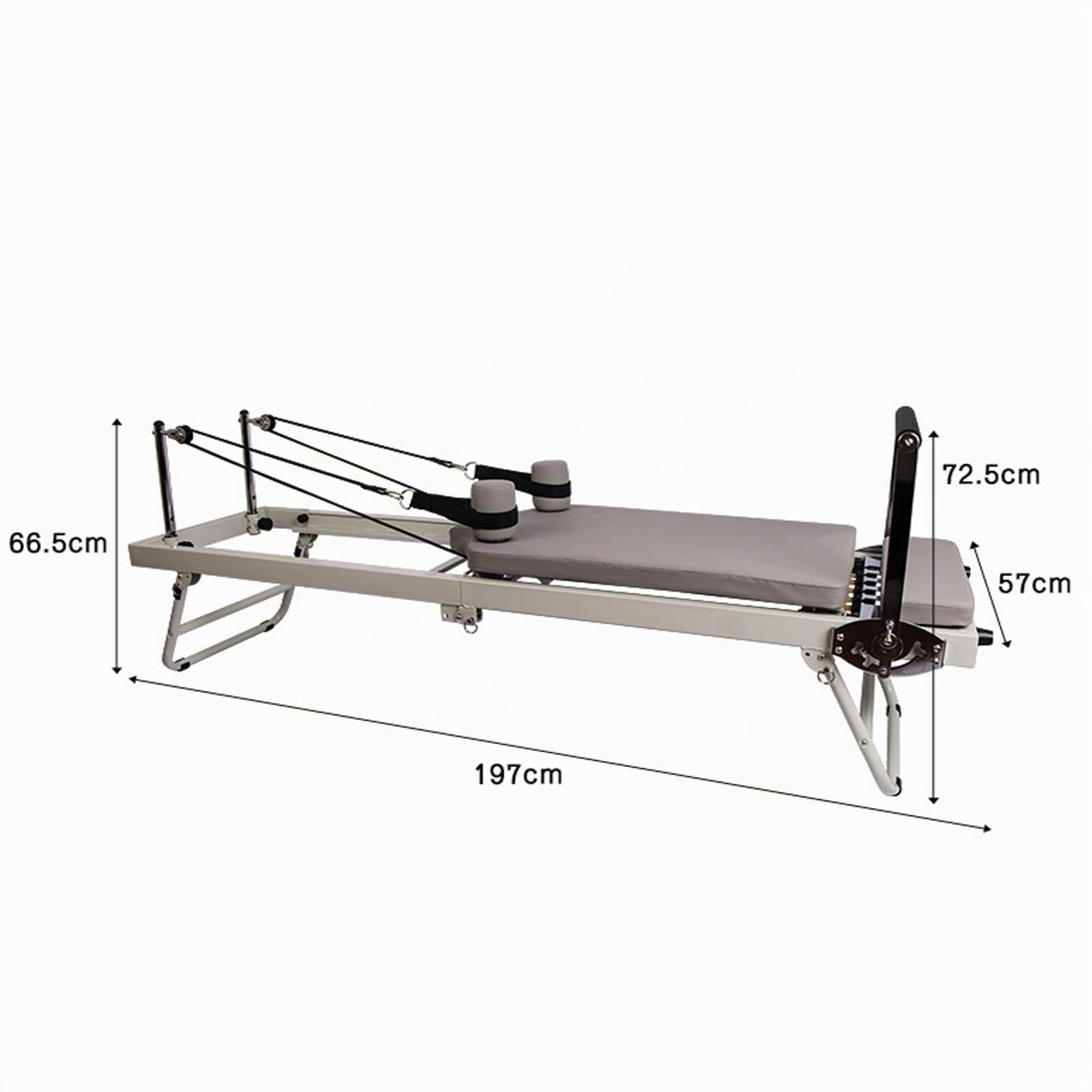 Máquina De Pilates Reformer, Tabla De Pilates Reformer Plegable Multiusos para El Hogar para Ejercicios En Casa Y Ejercicios Corporales con Pelota De Yoga(197X57X72.5CM_Spring)