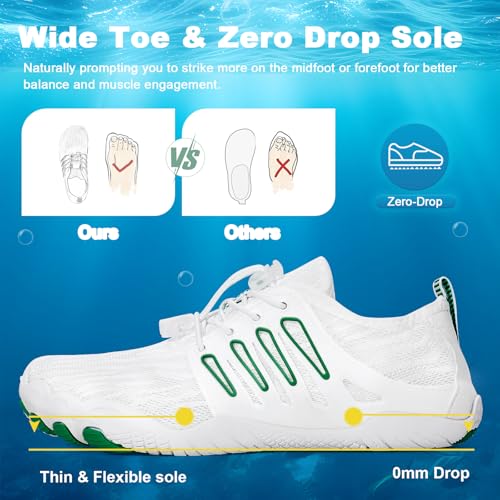 Image of Hike Barefoot Water Shoes for Women Men, Quick-Dry Aqua Footwear Breathable Non-Slip Wide Toe Shoe for Beach Swim River Pool Lake Hiking Kayaking Surfing