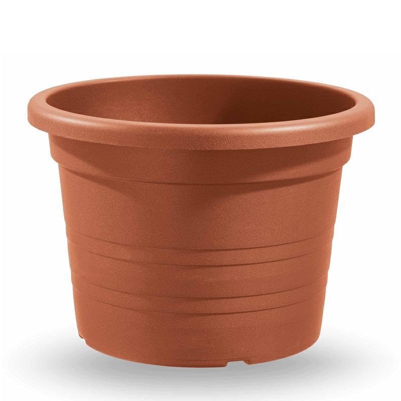 Vaso fioriera in plastica resistente da giardino 100 cm colore terracotta