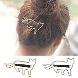 GIYOMI 2 Pcs Minimalist Hair Clip for Women and Girls, Newly Designed Non-slip rubber clip Gold & Si