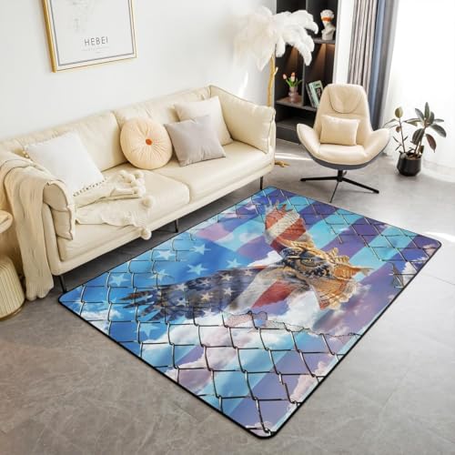 Tapis Salon 3D Chouette des Animaux Tapis Doux Lavables Tapis Antidérapant Chambre Enfant Decoration Moquette pour Salle À Manger Porche Tapis De Salon,...