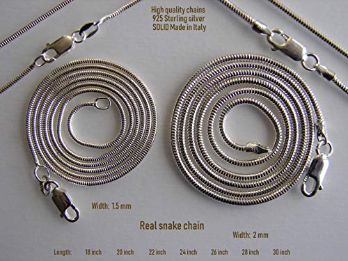925 Sterling Silver Flexible Snake Chain Necklace Solid Silver Round2