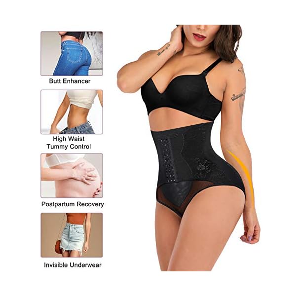 YERKOAD Tummy Control Panties for Women Shapewear Butt Lifter Short High Waist Trainer Corset Slimming Body Shaper Underwear(Large, Black)