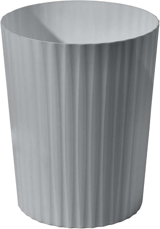 Small Platic 2 Gallon Trash Can - Compact Wastebin for Bathroom, Kitchen, Office, Home Use - Grey