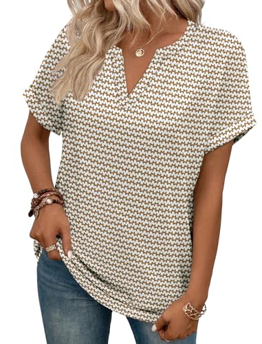 Image of WIHOLL Womens Blouses Spring Tops Short Sleeve Shirts Dressy Casual Summer Vacation Fashion Clothing 2026