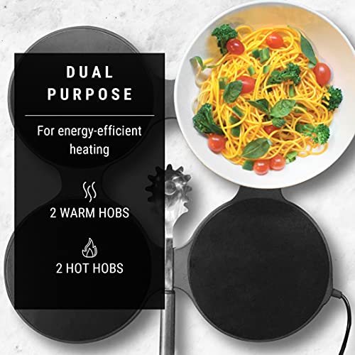 myhotmat Classic - 4-Dish Foldable Silicone Warming Tray - Compact Food Warmer Adjustable Temperature For Catering, Parties, and Home Dinners to Keep Food Hot - Gray