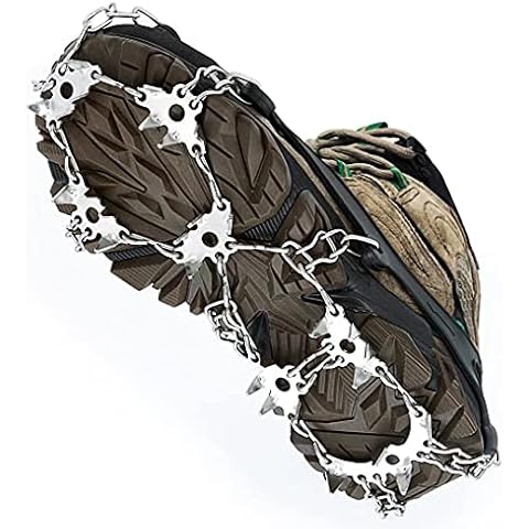 Crampons for Ice Snow Spike Cleats for Hiking Boots Walk Traction Microspikes Walking Stainless Shoe Grips Climbing Cover