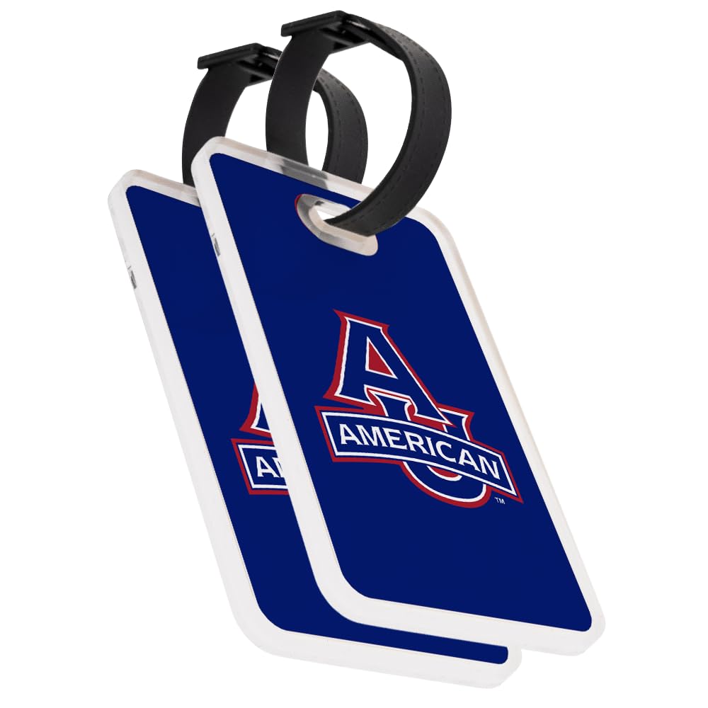 Desert Cactus American University Luggage Tag Official AU Eagles 2 Pack Travel ID Label for Suitcases Bags and