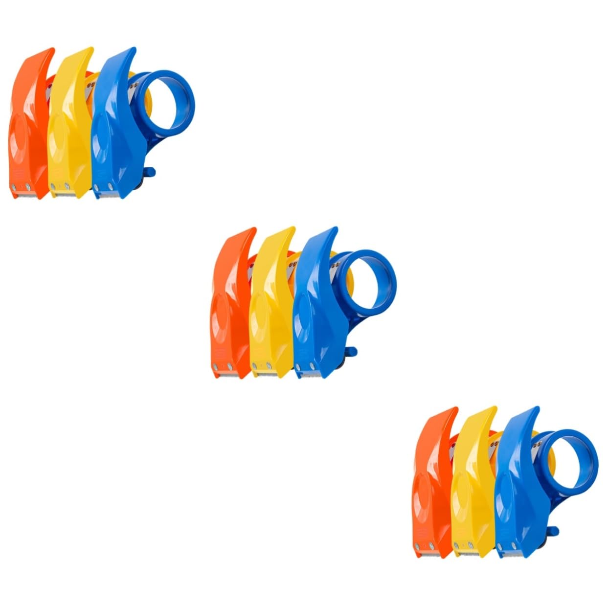 LALAFINA 3 Sätze Klebebandabroller Set Aus Kunststoff Tape Cutter Für Versand Und Verpackungsarbeiten Geeignet Für Breites Klebeband Einfaches Schneiden Und Handhabung 3 Stücke * 3