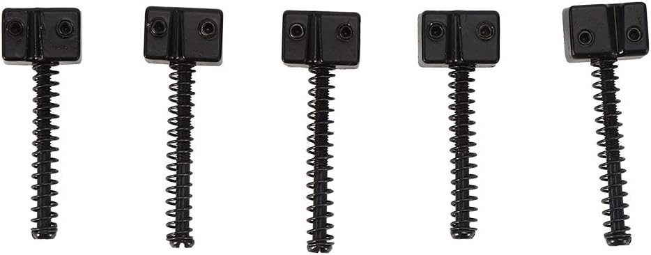 5Pcs 5 String Bass Bridge String Saddles Spring Screws for Bass Electric Guitar Kits(Black)