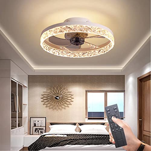 Ventilador De Techo Con Iluminación LED Luz Techo con Iluminación Mando a Distancia, Control Remoto Regulable, Temporización, para Sala de Estar, Dormitorio Cover