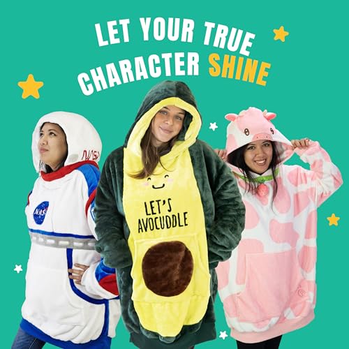 Image of Plushible Wearable Hooded Blanket for Adults, Oversized Hoodie with Sleeves & Pocket, 2-in-1 Comfy Hoodie Blanket Pillow - Sushi