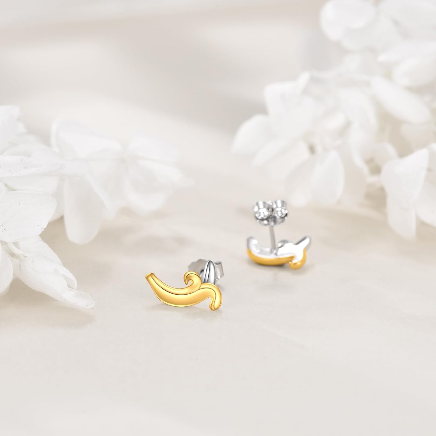 Banana/Cherry/Strawberry Stud Earrings Sterling Silver Hypoallergenic Fruit Earrings