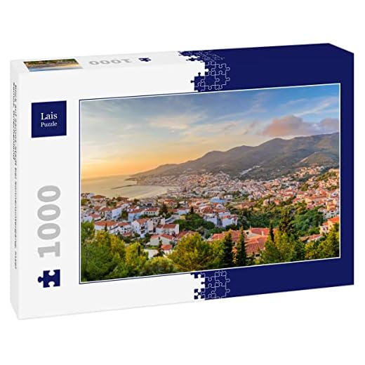 Lais Puzzle Utsikt över Samos-staden vid solnedgång, Samos, Grekland 1000 delar