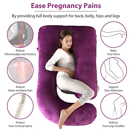 BATTOP Pregnancy Pillows for Sleeping,Full Body Pillow for Pregnancy Women with Removable Cover,Support for Back,HIPS,Legs,Belly,Must Have Maternity Pillow