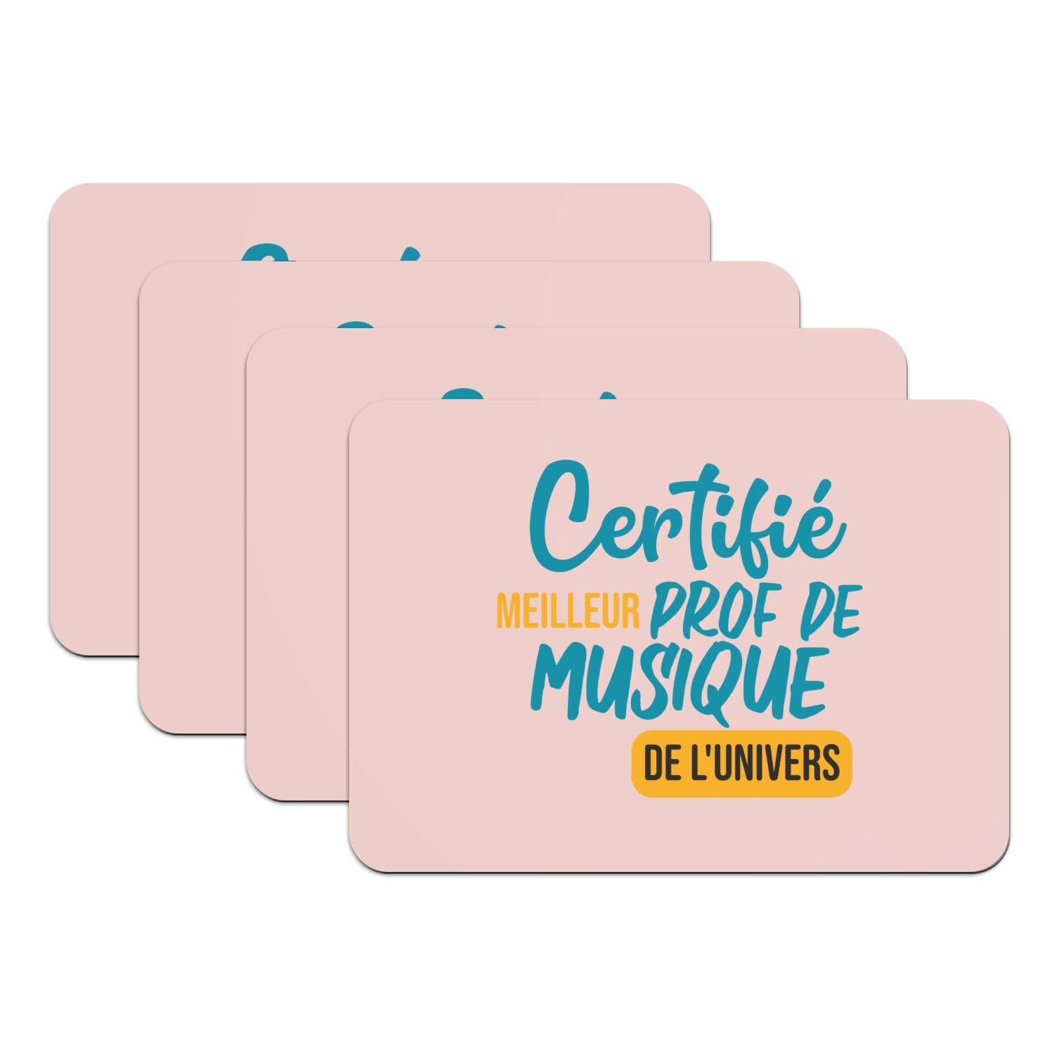 Sets de table antidérapants en caoutchouc rose instrument rock