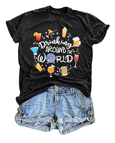 Magical Shirt for Women Magic Kingdom T Shirt Funny Around The World Vacation Tee Castle Casual Short Sleeve Tops