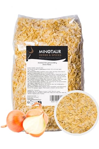 Minotaur Spices | Cebollas finamente picadas | 2 x 500 g (1 Kg) | Copos de Cebolla Seca
