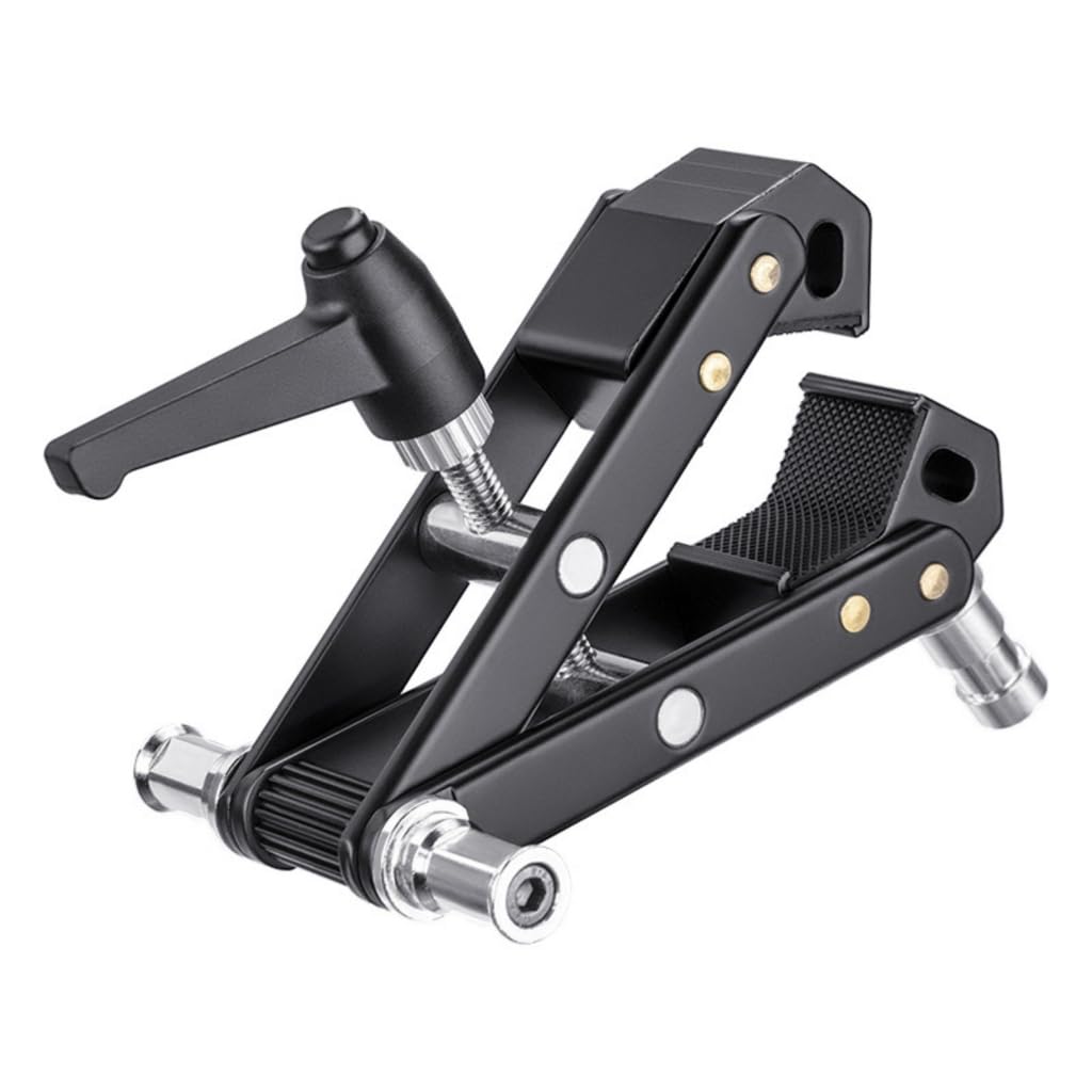 Uniwersalny metalowy uchwyt zaciskowy do fotografii z zakresem zaciskowym od 2 cm do 10 cm, czarny