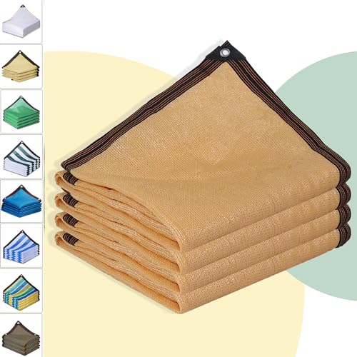 AMXFS Red de protección solar, toldo con ojales con 90% efecto de sombreado de polietileno de alta densidad para jardín, red de protección UV, transpirable, refrescante, para balcón, red de protección